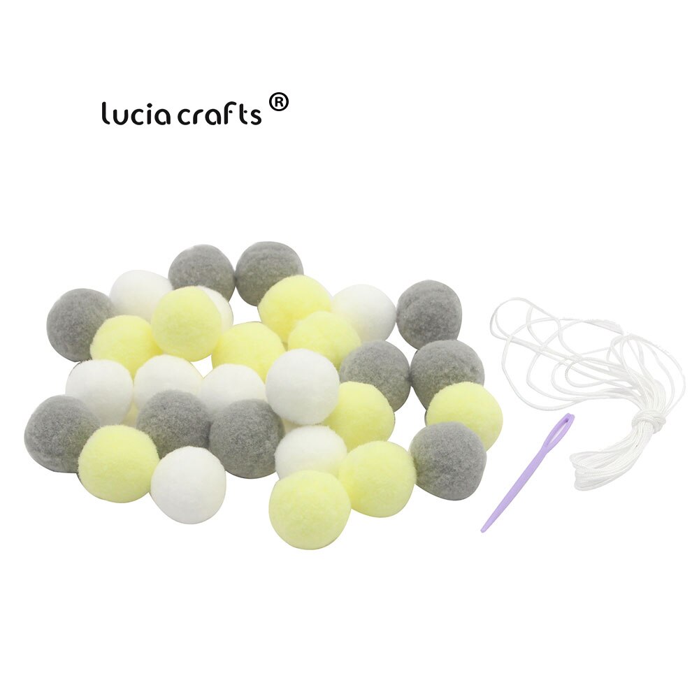 Lucia crafts Approx 30 pcs/lot Wool Felt Balls Nordic Style DIY Kids Room Decoration Hanging on Wall Pom Poms Props J1006
