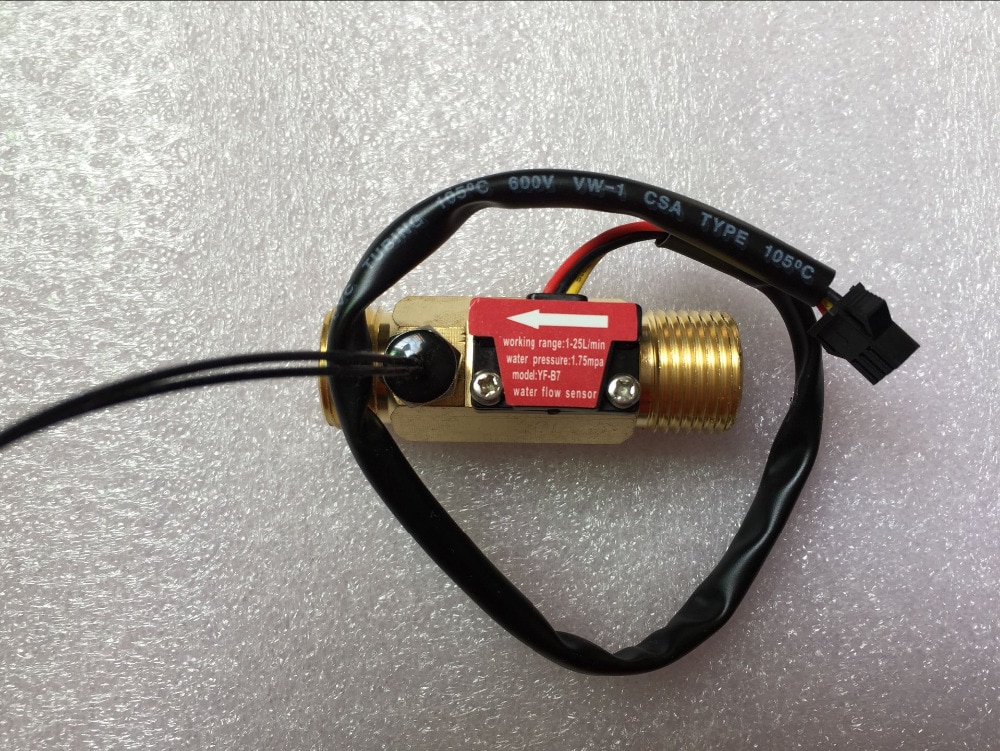 B7 G1/2&quot;Brass Hall flow rate meter NTC temperature measurement g1/2 water flow sensor meter