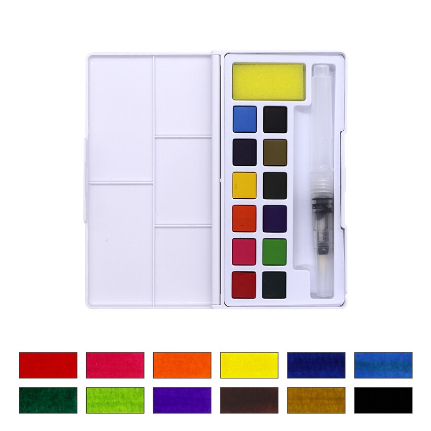 12/18/24/36 Kleur Transparant Effen Aquarel Draagbare Aquarel Verf Voor Kunstenaar Paining Art Supplies: 12Color