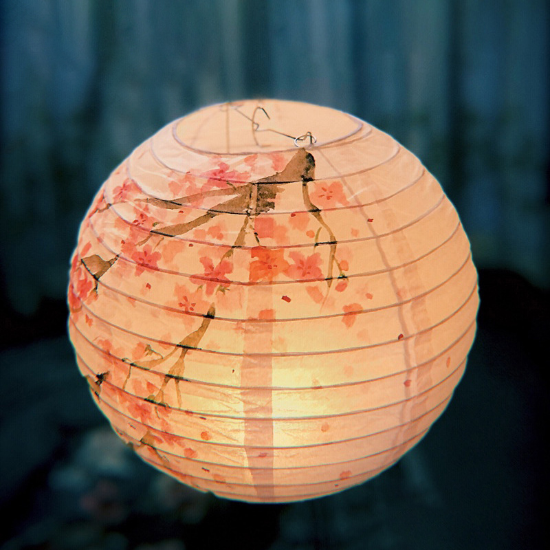 FAROL DE PAPEL redondo de estilo Oriental chino, lámpara de sombra para restaurante, de boda, Año , decoración de Festival de Primavera, linterna: 6 30cm