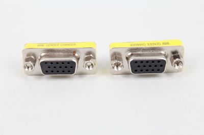 DB15 3 filas de puerto paralelo VGA SVGA conector 15 Pin D Sub hembra a hembra Mini Gender Changer