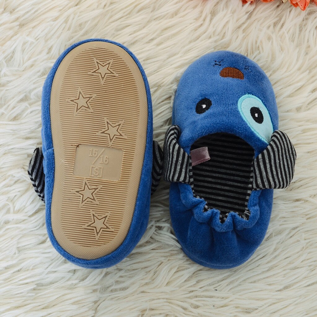 Children Cotton Indoor Slippers Kids Baby Warm Shoes Boys Girls Cartoon Soft-Soled Slippers Cute Plush Warming Shoes