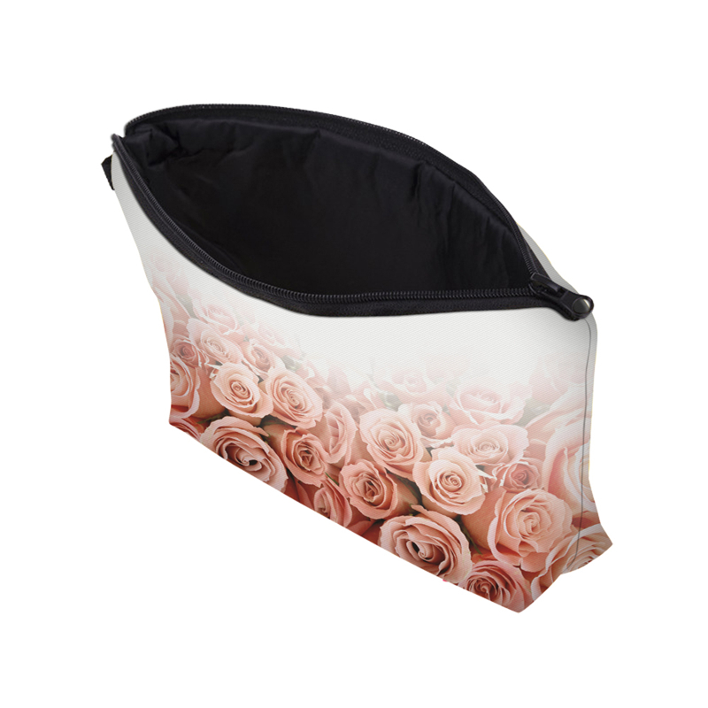 DAOXI 3D Flower Printing Portable Cosmetic Bag Storage Women for Traveling Makeup Necessaries