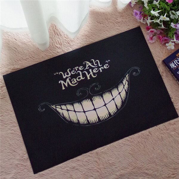 Tapis de cuisine rigolo tapis de bain tapis de sol maison entrée paillasson Tapete absorbant chambre salon tapis de sol tapis de cuisine moderne: Black Smile