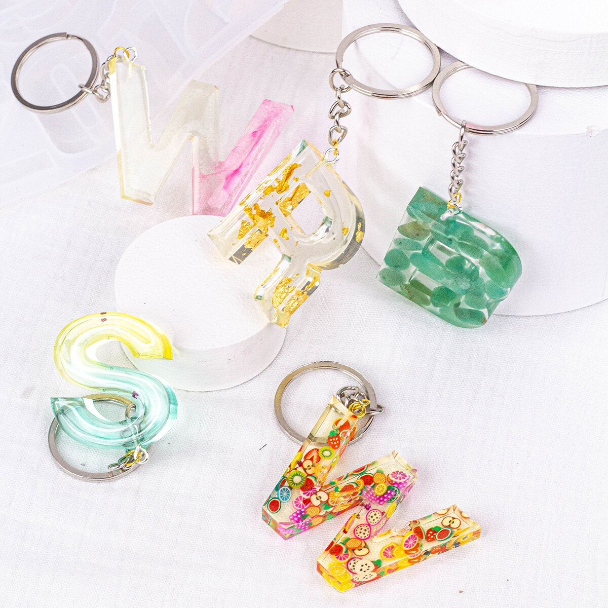 50Pcs 3CM Silver Plated Metal Blank Keyring Keychain for Split Holder Ring Keyfob Diy Resin Epoxy Mold Key Chains Accessories