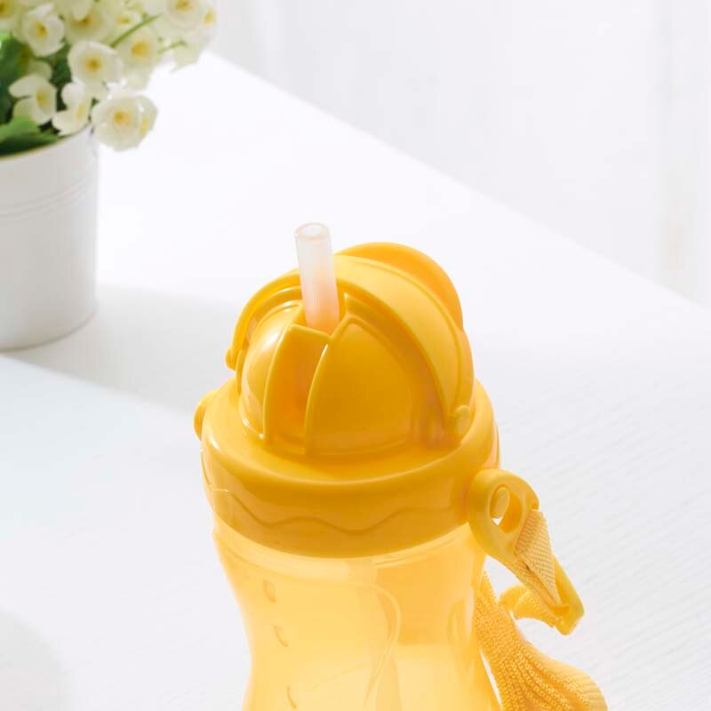 420ml søde babyflaske spædbarn nyfødte børn lærer at fodre drikke halmflaske børn halmjuice vandflasker træningskop