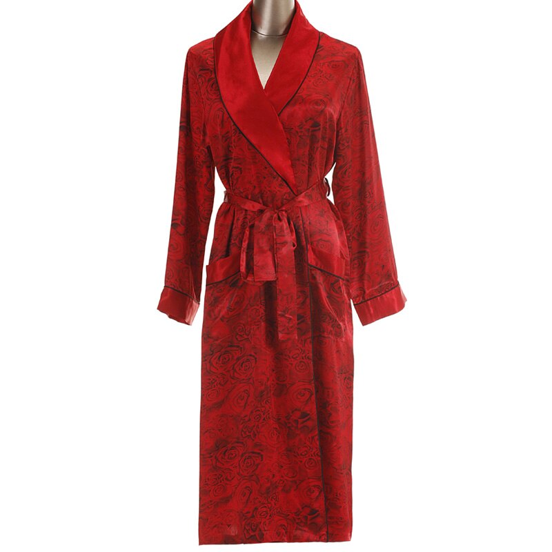 Szlafrok męnarty jedwabny szlafrok z długim rękawem Peignoir kimono męnarty szlafrok odzież dla par Dropshipping: Womens / XL