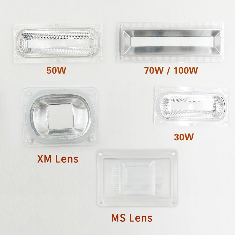 Las lentes LED para Chips LED COB incluyen: Lente de PC, Reflector y anillo de silicona, funda para lámpara, sombras, luz deportiva DIY para Reflector