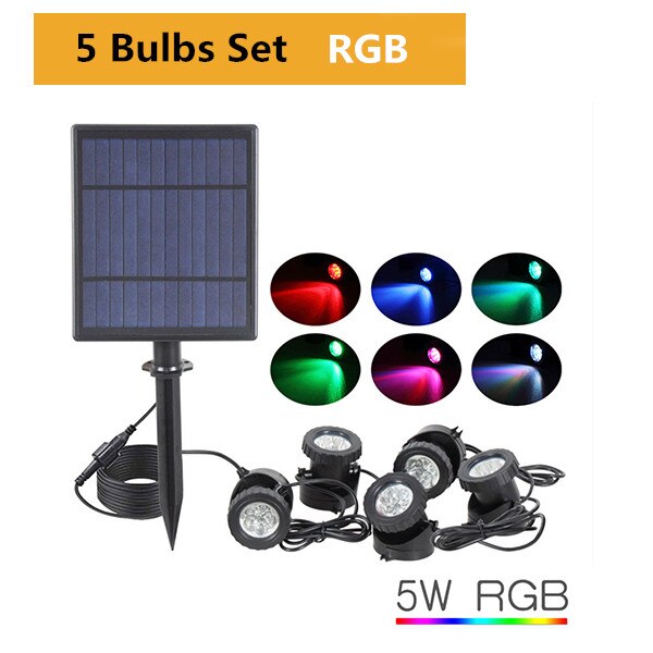 Rgb Solar Led Onderwater Verlichting Waterdichte Vijver Water Tuin Aquarium Spotlight Landschap Lamp Led Gazon Verlichting