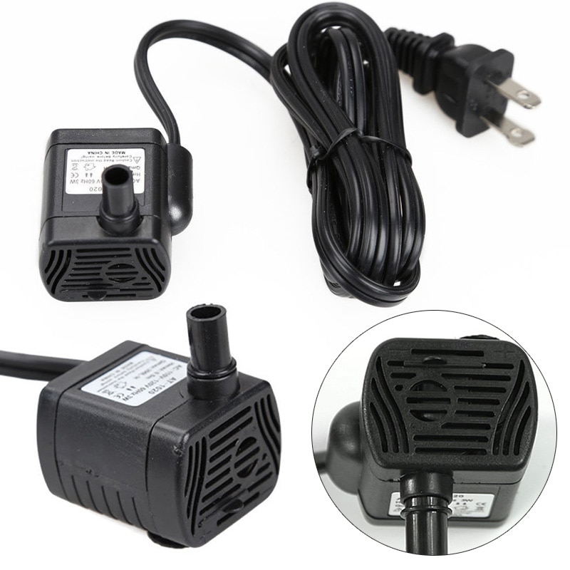 Mini  ac 110v 3w dränkbar vattenpump akvarium fontän luft akvarium damm vattenpump us plug 110v