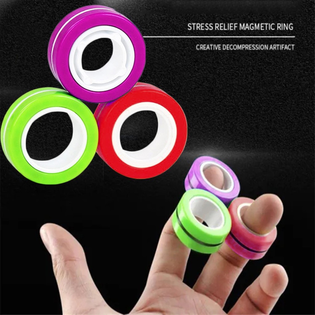 Magie Ring Requisiten Werkzeug 3PCS Anti-Stress Finger Magnetische Ringe Kinder Dekompression Fingertip Spielzeug Für Autismus ADHS Angst relief