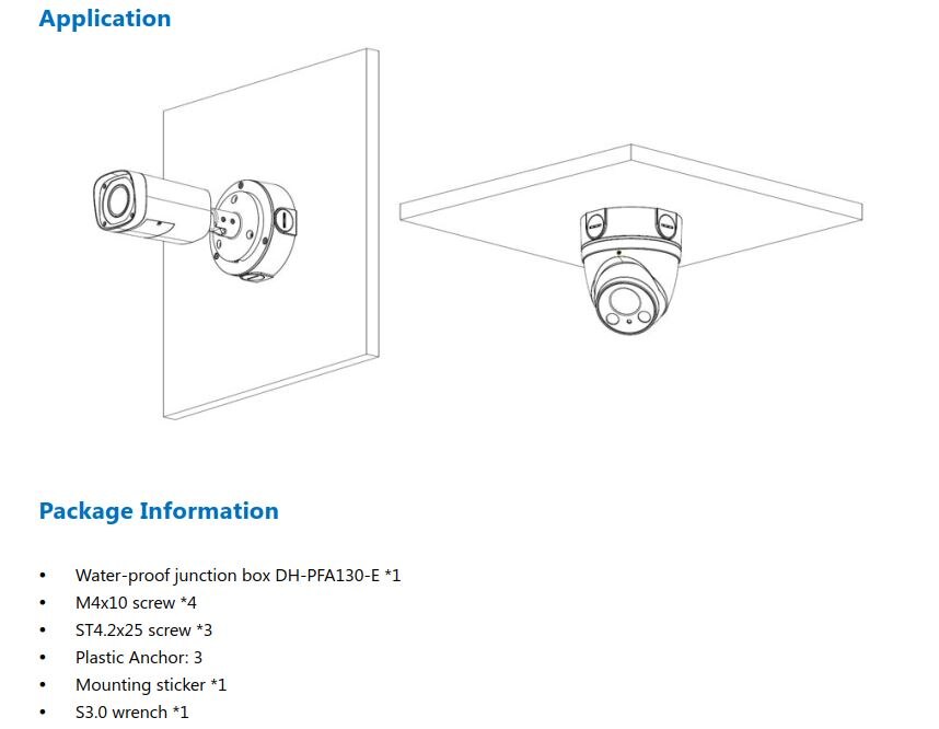 Dahua DH PFA130-E Waterproof Junction Box DH-PFA130-E CCTV Accessory for IP Camera HDCVI Security Camera Dome Camera