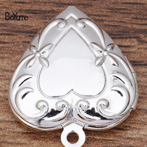 BoYuTe – médaillon flottant en forme de cœur, pour la fabrication de bijoux, 20MM: Silver Plated