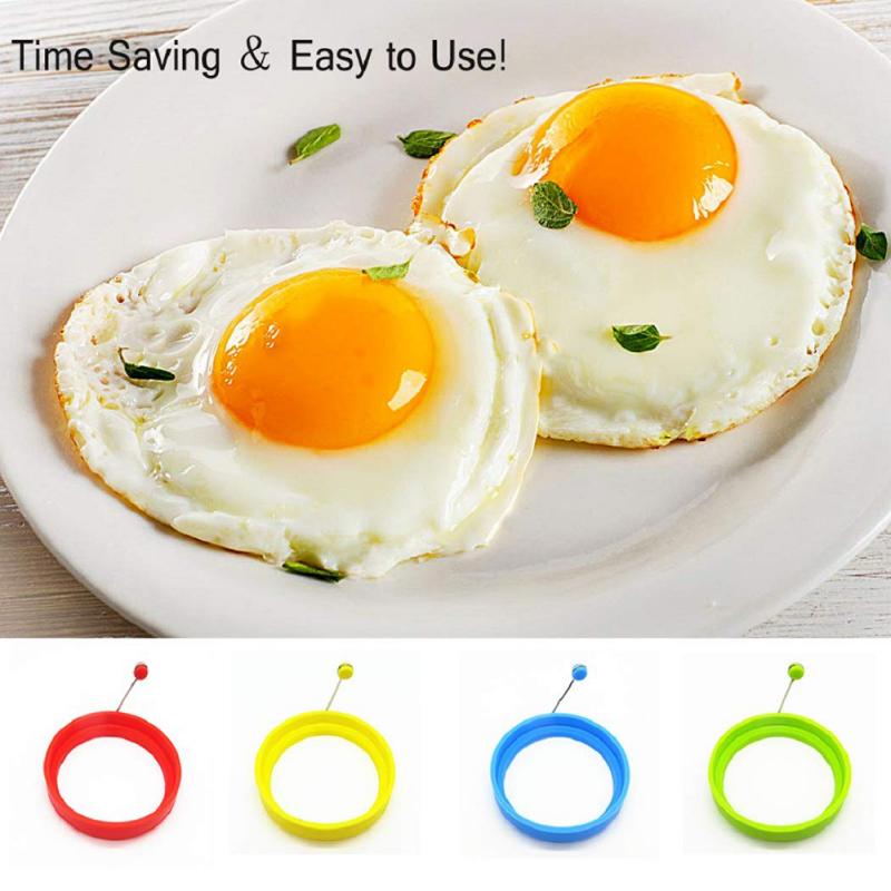 Silicone Round Egg Rings Fry Fried Poacher Mould Kitchen Cooking Tools Non-stick Pancake Egg Pancake Mold Moulds Kitchen Gadgets