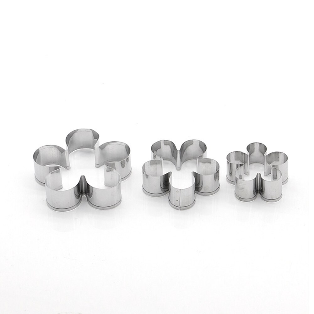 3 stk / sæt rustfrit stål cookie cutters kosmos kronblad blomst bagning dekorationsværktøj fondant kage sukker håndværk skimmel køkkenredskaber