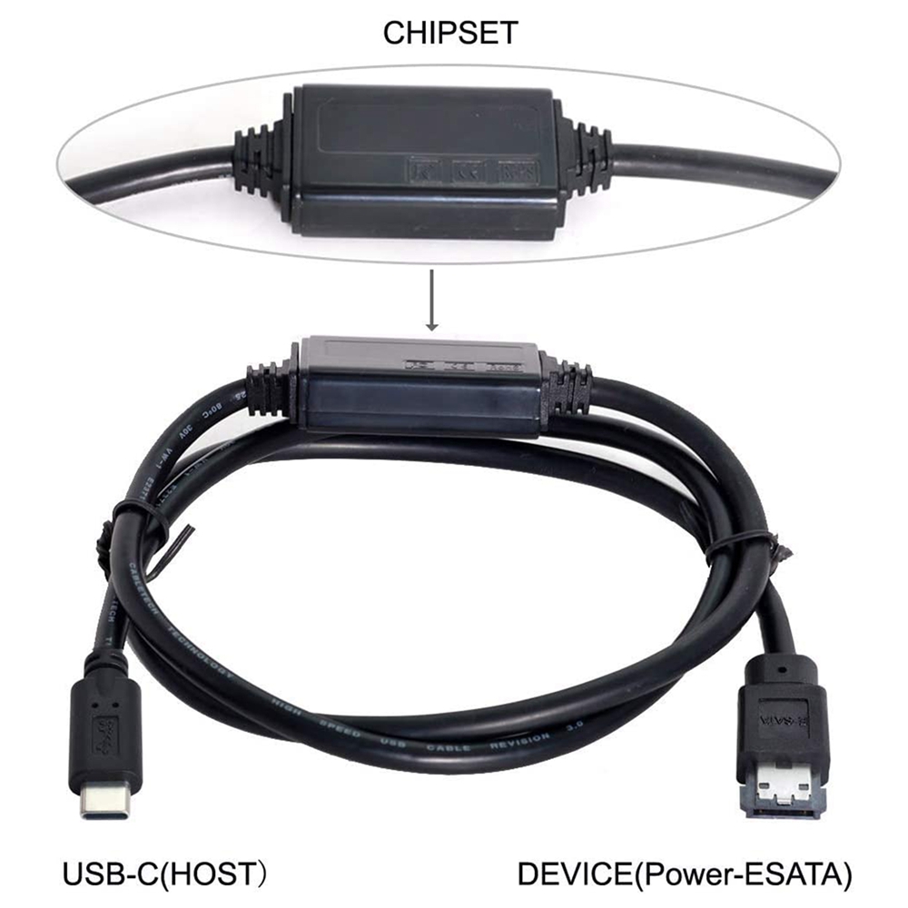 ESATA to USB C Cable USB Type C Male Host to ESATA ESATAp HDD Cable for Laptop PC