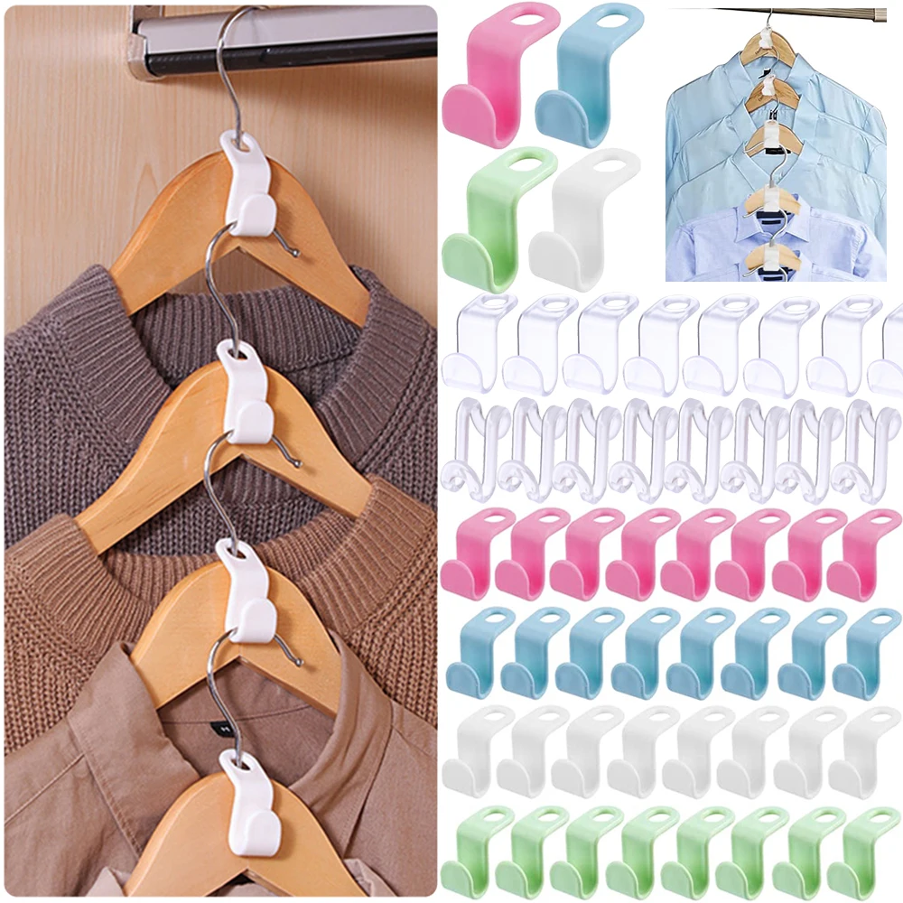Ganchos conectores para perchas de armario, estante para ropa, ahorro de espacio, Clips extensores de plástico en cascada, organizador de pantalones y abrigos, 10/5 Uds.