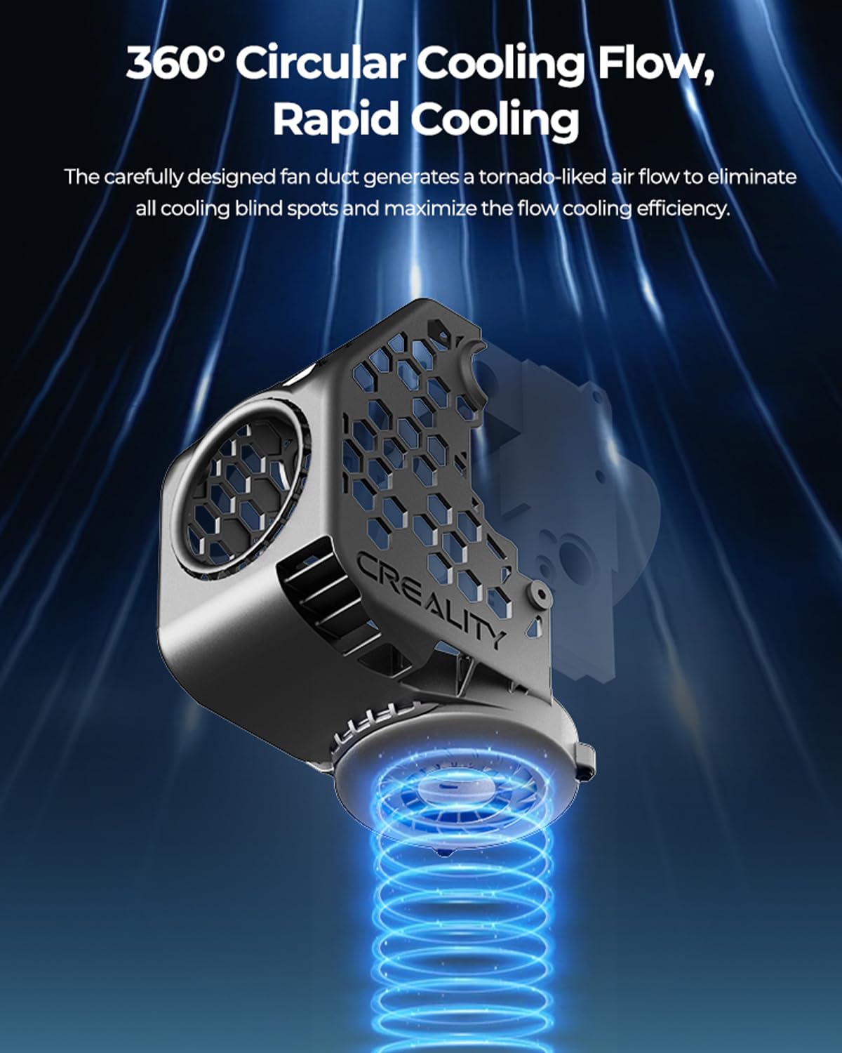 Creality x BEN2C Nautilus Fan Duct,360°Circular Cooling Flow Rapid Cooling for K1 Max/ K1C/K1SE Original 3d Printer Accessories