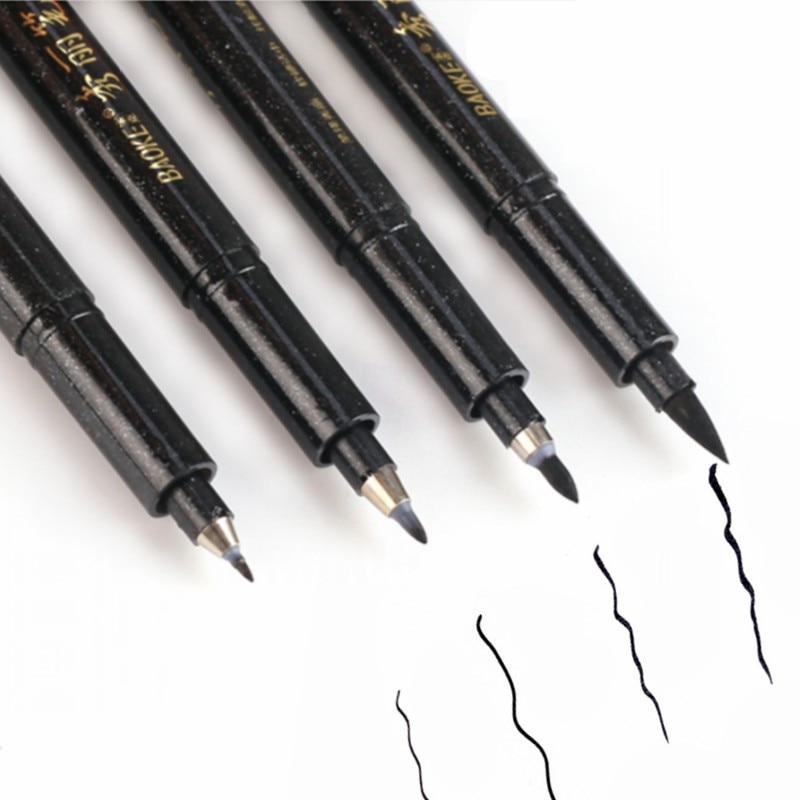 Pluma de caligrafía para escribir a mano, rotuladores de tinta negra, pincel, rotuladores para escribir, Marke de arte