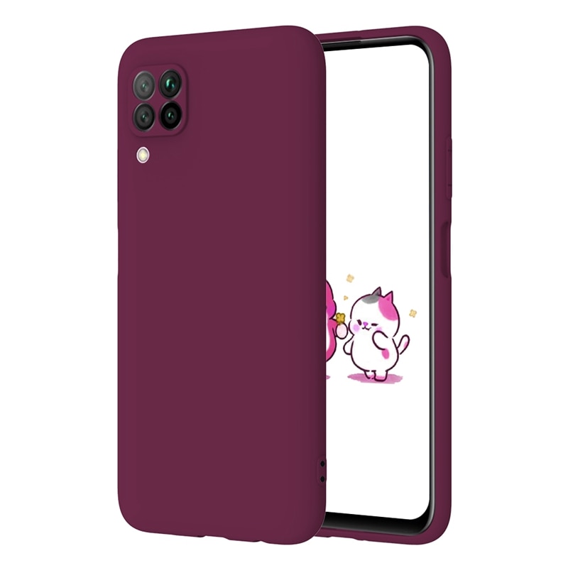 Soft Silicone Case For huawei p40 lite Case Candy Color TPU Back Cover For Hawei Coque Huawei Nova 6se Nova6 SE 5G Cover Etui: For Huawei P40 Lite / Wine Red