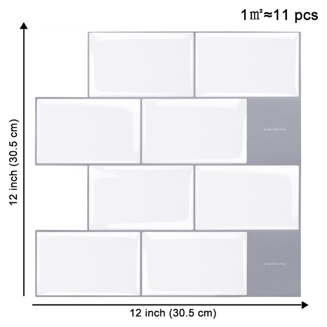 EasyTiles Peel And Stick Kitchen Splash Plate Tile, Household Waterproof And Antibacterial Self-Adhesive Wall Tiles-1 Sheet: T80025