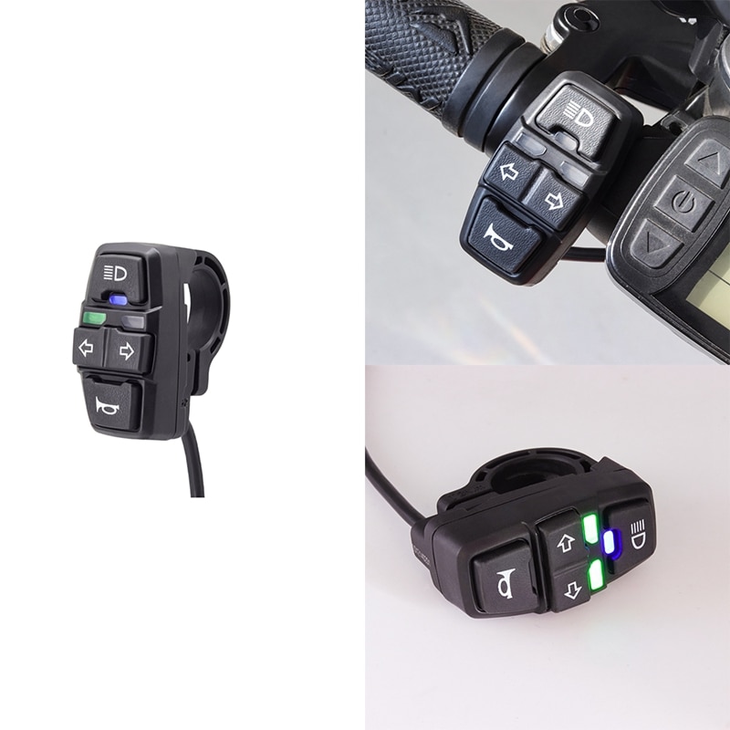 Ebike Lichtschakelaar + Hoorn En Draaien Licht Schakelaar Scooters Elektrische Fiets Intelligente Mountainbike Diy Accessoires