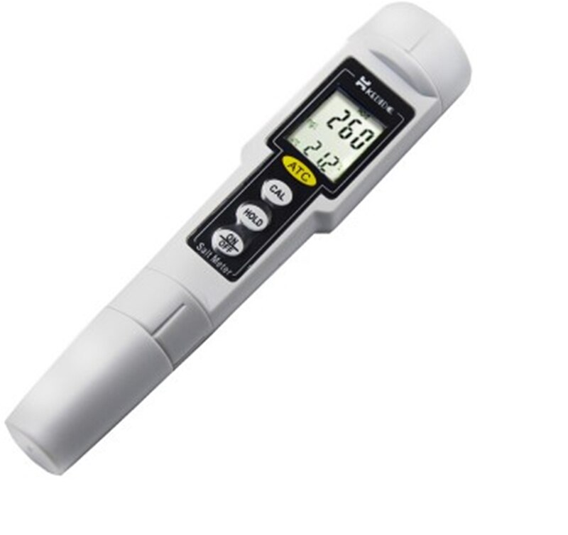 Digital lcd saltmåler 0-9999 mg/ l lomme pen type vandtæt saltholdighedstester vand salt værdi måleområde monitor