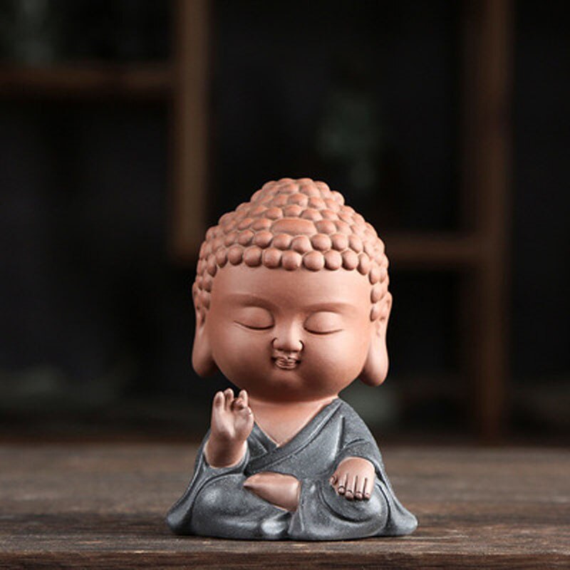 Thé chinois en céramique, petit bouddha Zen, décoration de la maison, ornements de thé, accessoires de Table pour animaux de compagnie