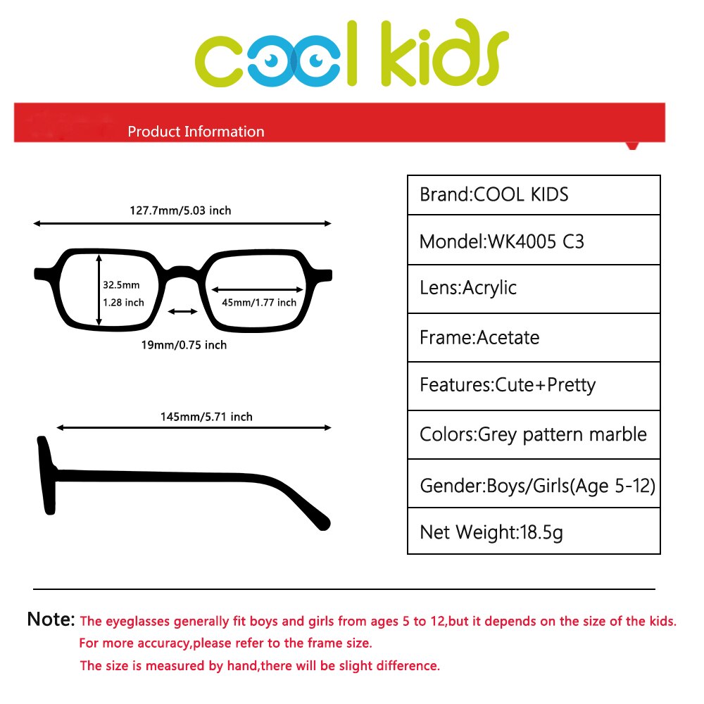 COOL KIDS Eyeglass Frame Optical Child Glass Frame amber Boy Girl Myopia/Reading Glasses Frame Kids Prescription Glasses Frames