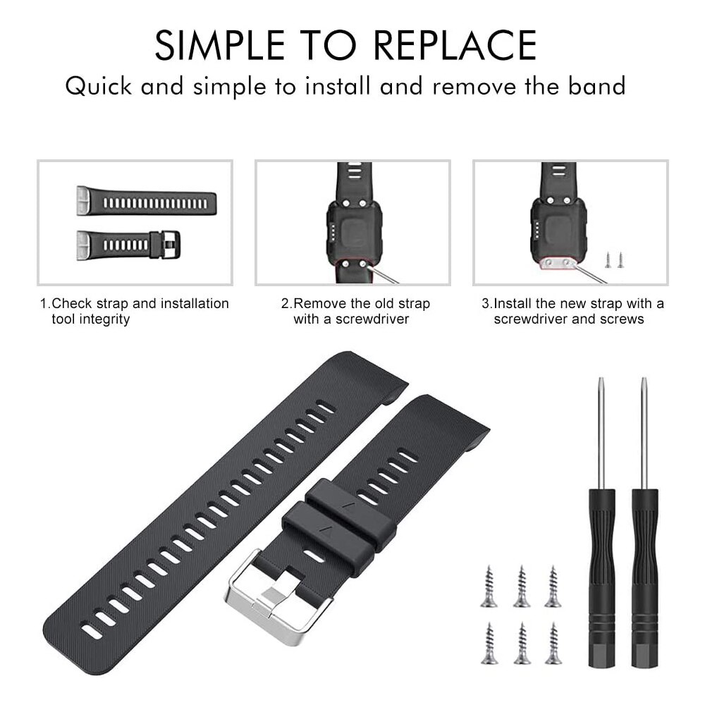 YAYUU Watch Strap for Garmin Forerunner 35 Band Soft Silicone Replacement Bands for Garmin Forerunner 35 Watch