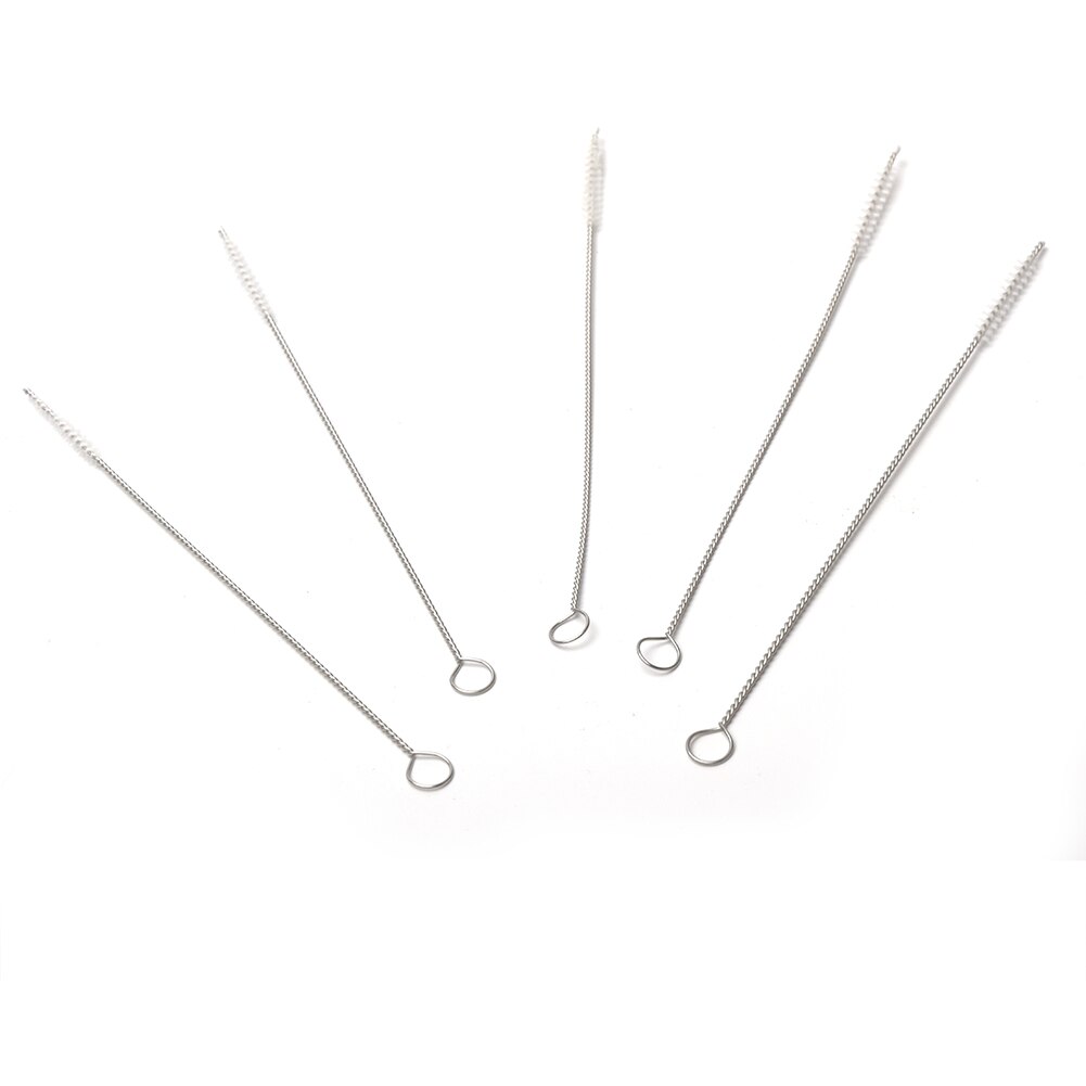 5 pçs fácil acesso compacto aço inoxidável anti risco para garrafa de leite multiuso casa ferramenta mão longa palha escova limpeza