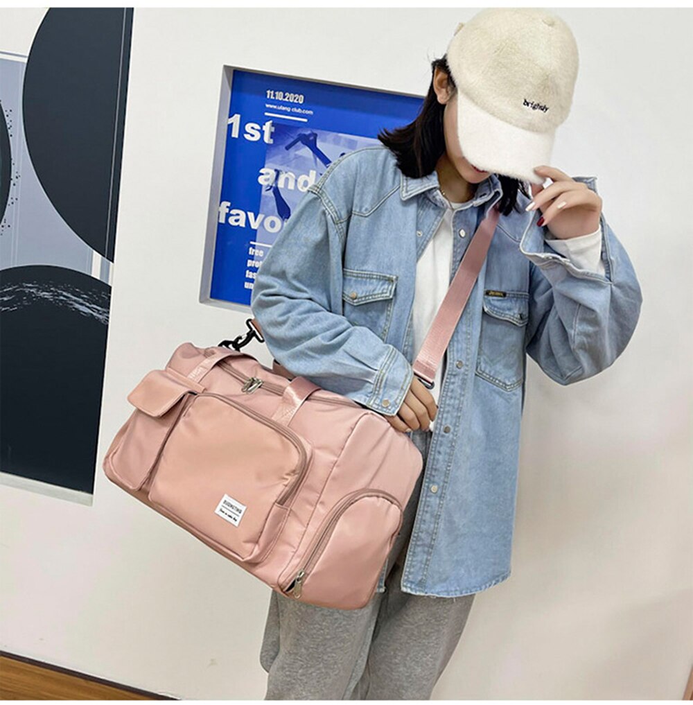Casual Summer Nylon Travel Bag Woman Handbags Multifunction Wet Dry Separation With Shoe Position Sports Bag Large Travel Bags