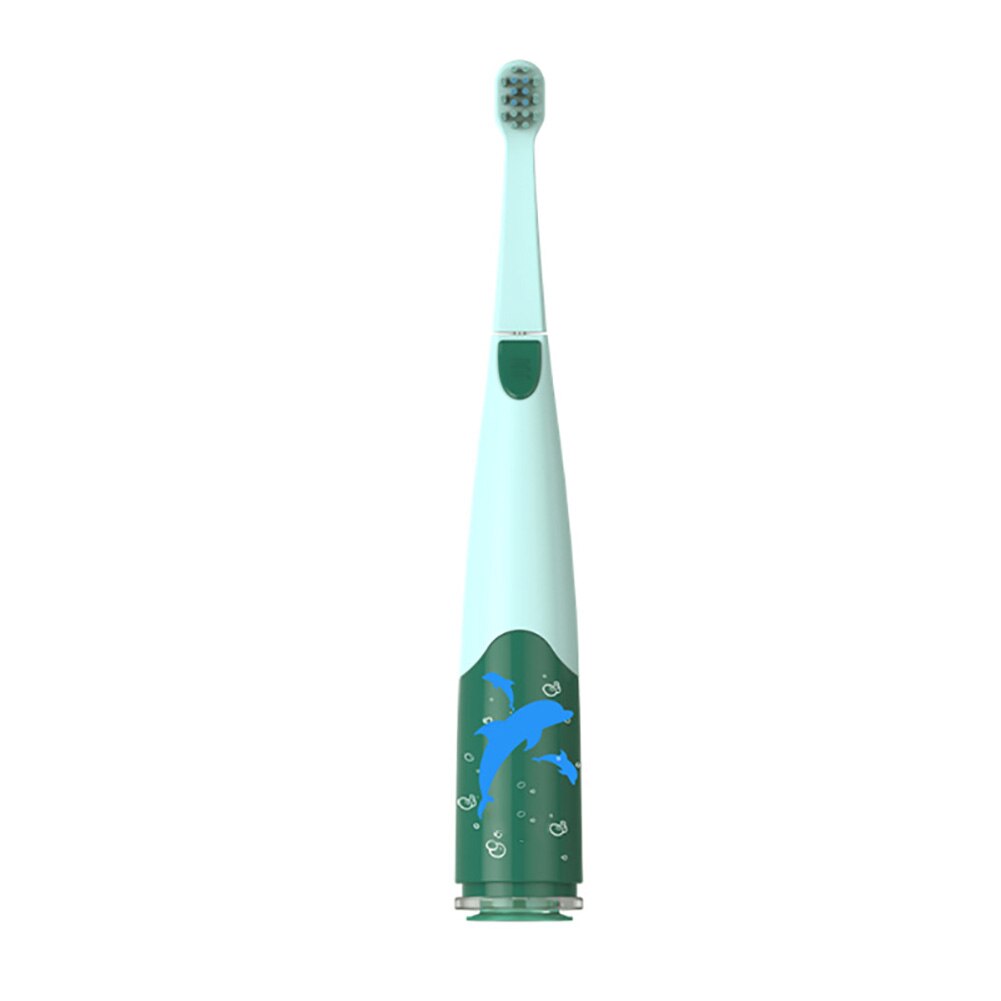 Kids Waterproof Sonic Vibration Gums Care Oral Cleaning Electric Toothbrush suction cup placed stably perfect for children: Blue
