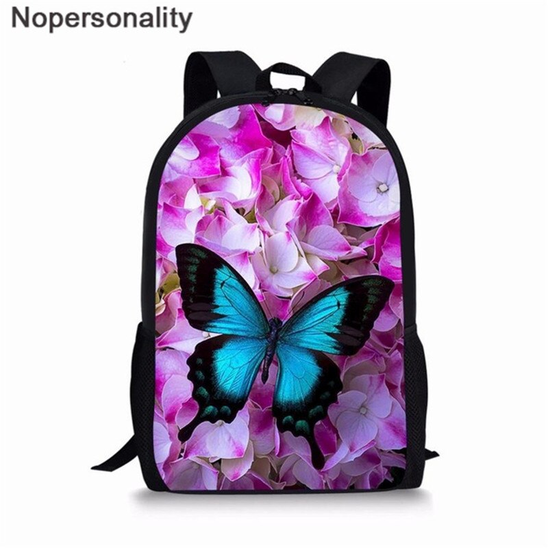 Nopersonality Beautiful Backpack for Women Girls School Bag Sets Colorful Butterfly Prints Teenage Bag Pack Kids Rugzak Mochilas