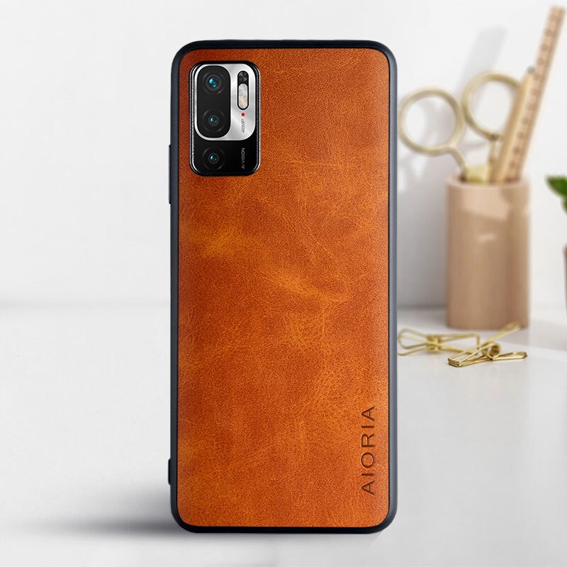 Telefoon Case Voor Xiaomi Poco M3 Pro 5G Coque Luxe Vintage Leather Skin Covers Voor Xiaomi Poco M3 Pro 5G Case Funda Capa: yellow