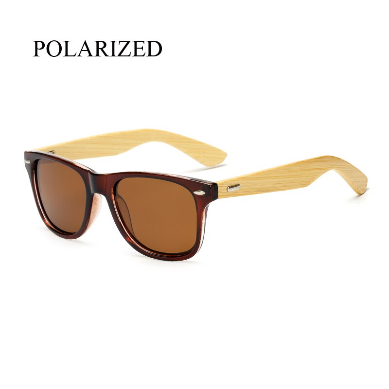 Gafas de sol polarizadas de madera de bambú cuadrado para hombre y mujer, gafas de sol Polaroid para hombre y mujer, gafas de sol retro hechas a mano de color rosa: KP1501 C53