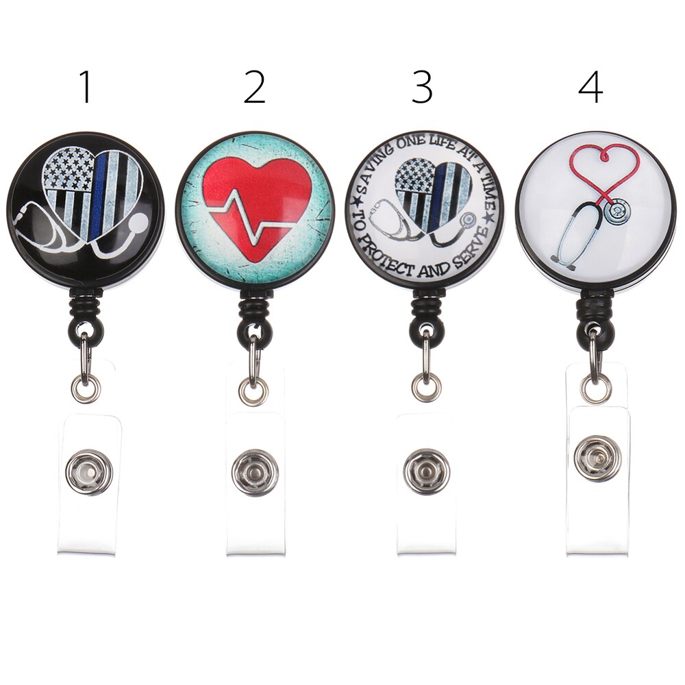 1PC Unisex Kreative Versenkbare Abzeichen Reel Krankenschwester ID Name Display Karte Abzeichen Halter Anti-Verloren Clip Key Ring lanyard Büro Liefern