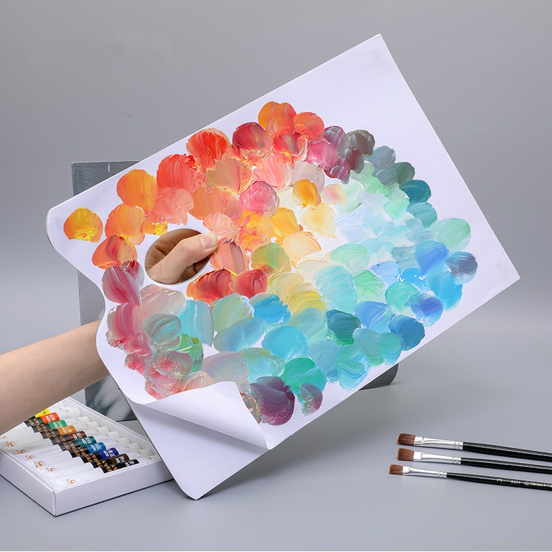 Paper Palette Watercolor Oil Paint Gouache Acrylic Palette Acuarelas Profesionales 30sheets Paper Paleta Artist Painting Palette