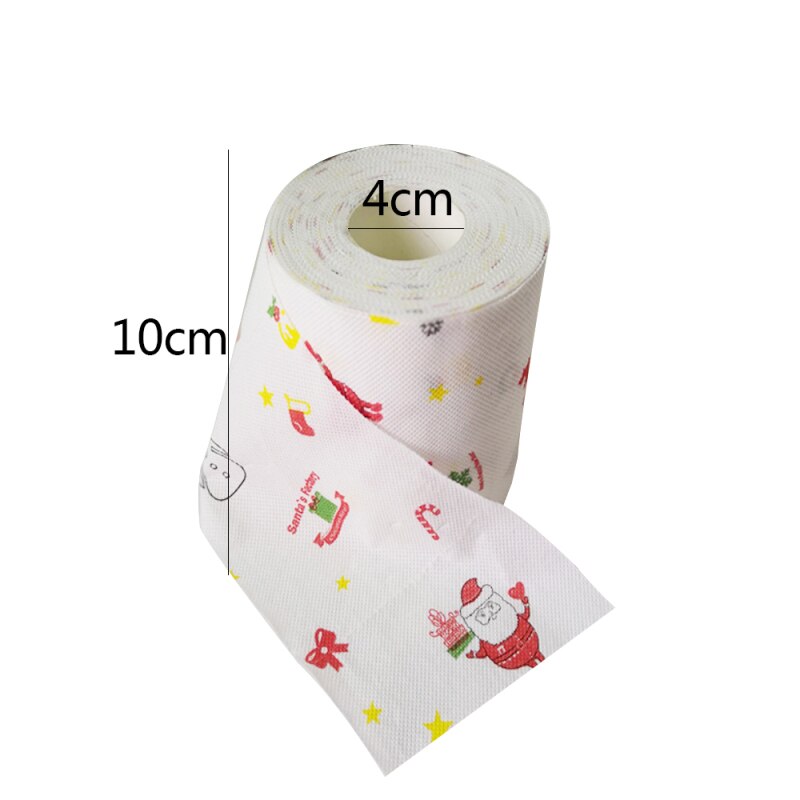 1pcs Roll Paper Santa Toilet Paper Towel Printing Interesting Pattern Family Bathroom Living Room Toilet Paper For Decoration