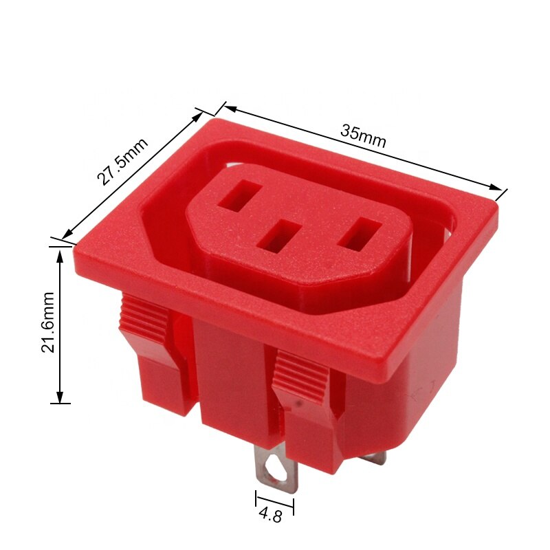 snap in type iec 320 power c13 female connector socket 250V 10A