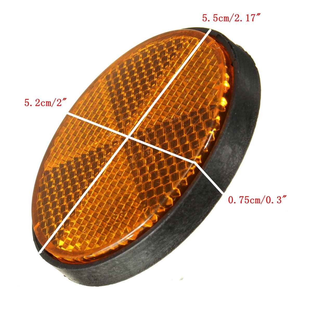 2Pcs 2'' Universal MOTORCYCLE ATV Scooter Dirt Bikes BOLT NUMBER PLATE ROUND REFLECTOR Red Orange