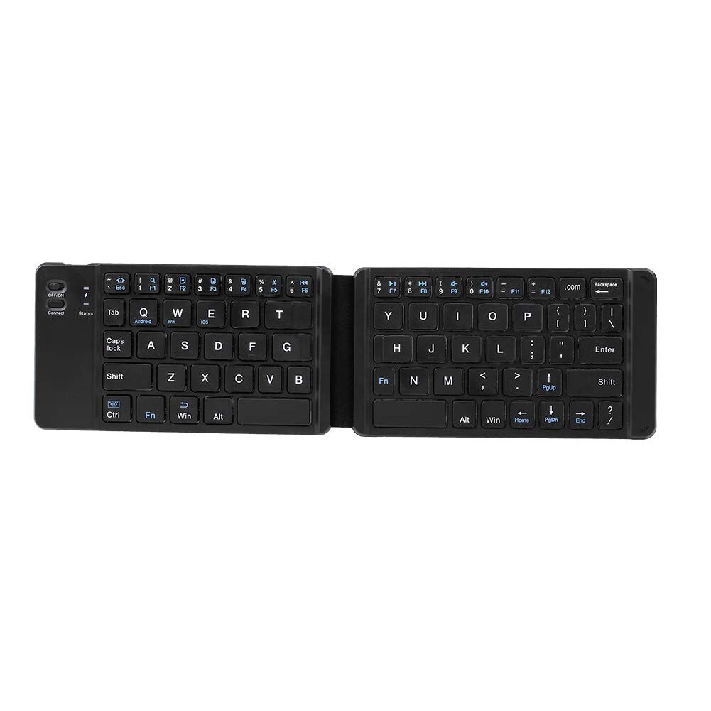 Mini Compact Light For IOS Android Tablet Folding Keyboard Wireless USB Rechargeable Universal Keypad Bluetooth 3.0 Phone Laptop: Black