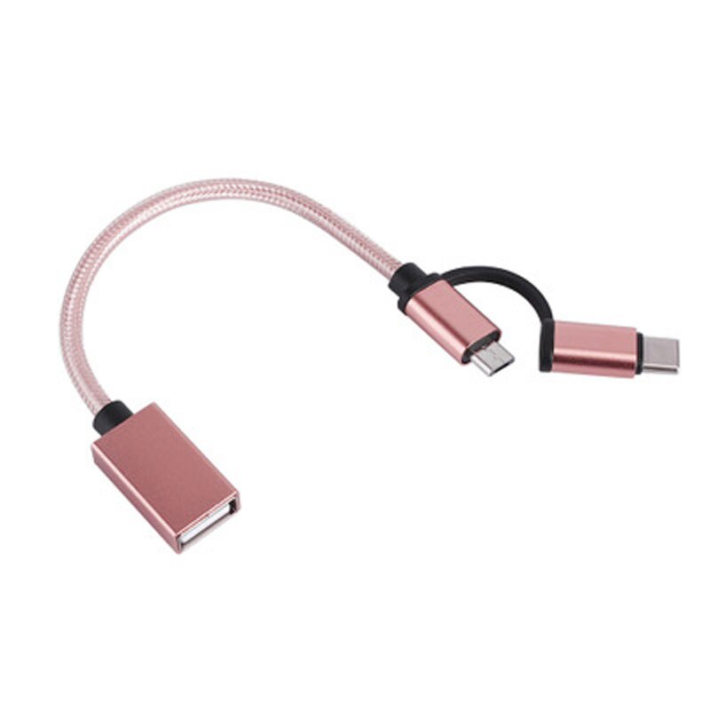 Type -c 2- in -1 otg micro usb type-c weeft een twee-in-één otg-adapter mini usb-kabel