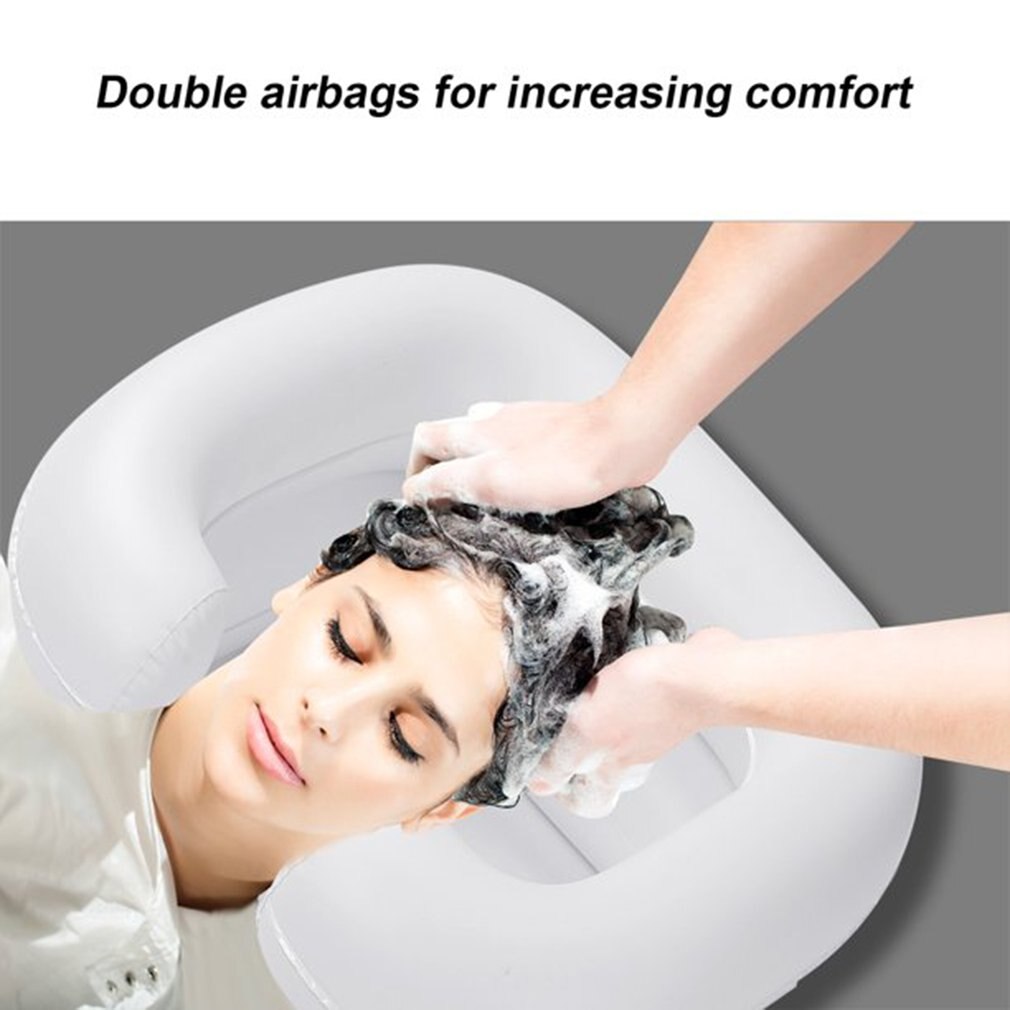 Tragbare Haar Waschbecken Mit Ablauf Rohr Für Behinderte Aufblasbare Shampoo Becken Badewanne Bett Rest Pflege Hilfe Waschbecken Shampoo tablett