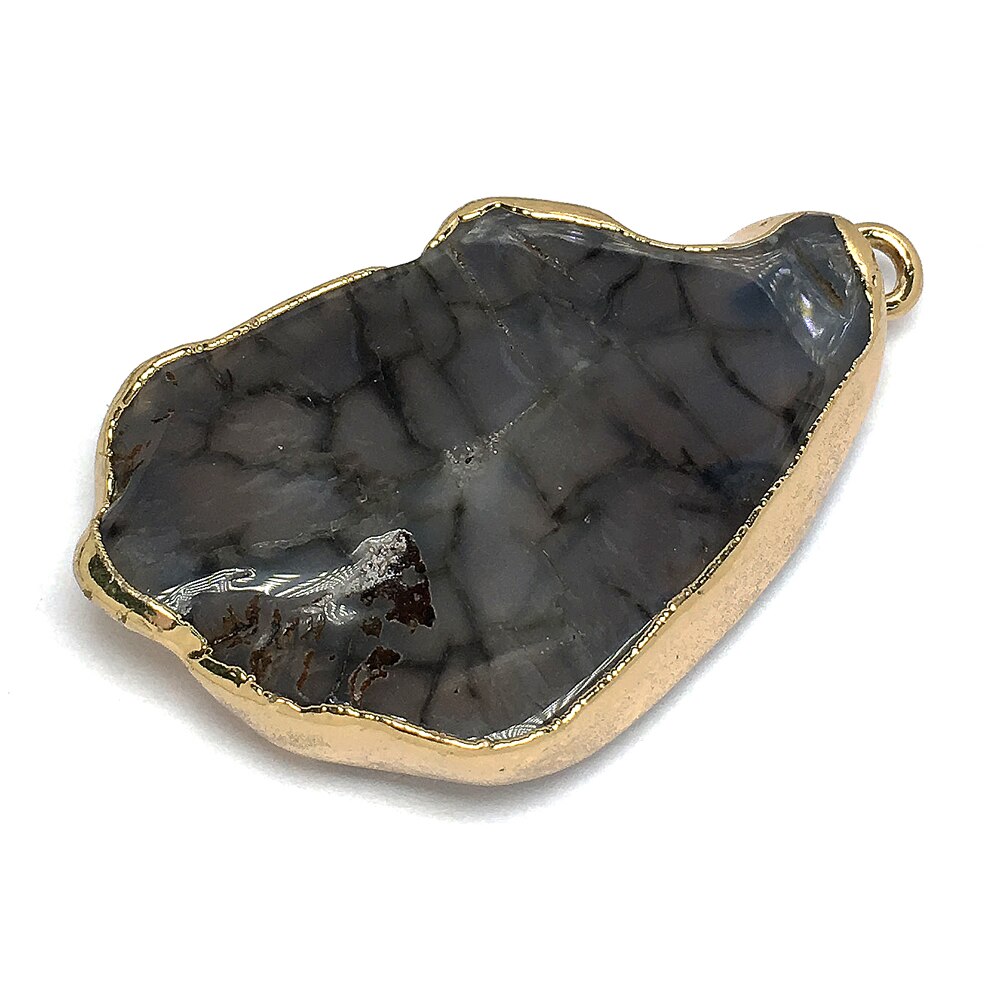 LE CIELO 1PC Naturale di Pietra di Vendita Caldo Alla Moda Agate Pendenti Con Gemme E Perle Del Pendente Della Collana per Monili Che Fanno FAI DA TE Collana: Black