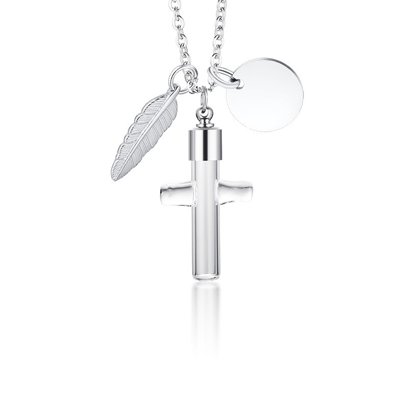 Vnox Tempo di Memoria Clessidra di Vetro Urna Cremazione Collana per Le Ceneri Gioielli Non Si Sbiadice Mai Amore Keepsake Regali con Le Ali Accessori: PN-1251S-1