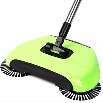 Stainless Steel Sweeping Machine Push Type Magic Broom Dustpan Handle Household Vacuum Cleaner Hand Push Sweeper Floor Robotic: green