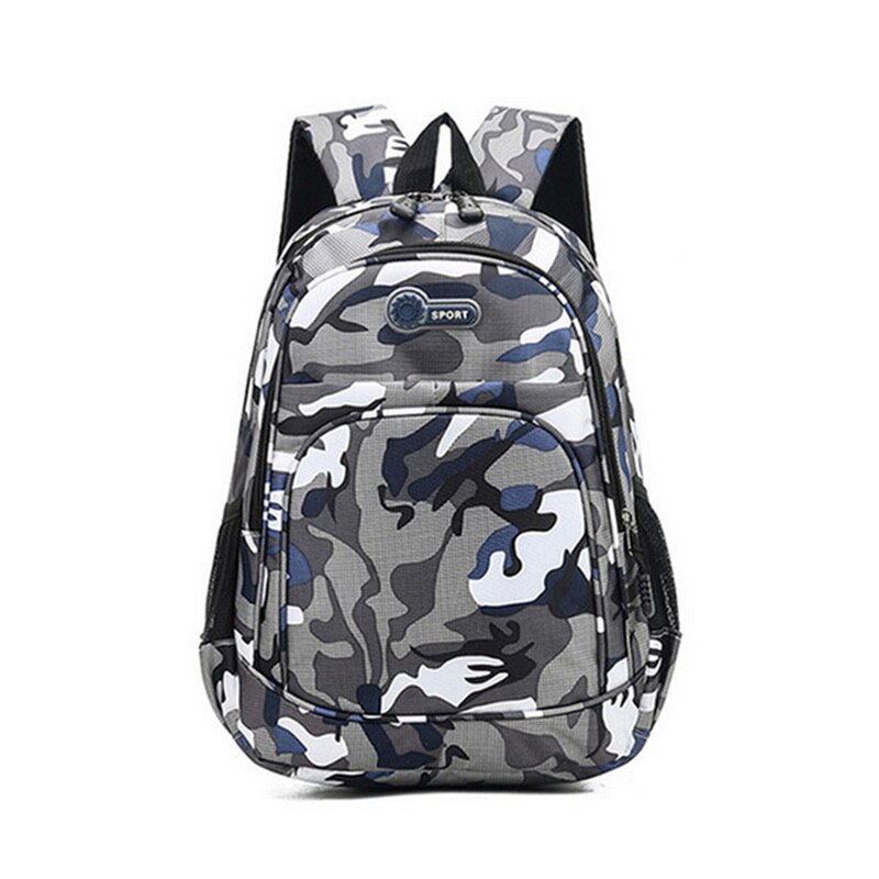 2 størrelser camouflage vandtæt skoletasker til piger drenge ortopædiske børn rygsæk børn bog taske mochila escolar skoletaske: Blå -2