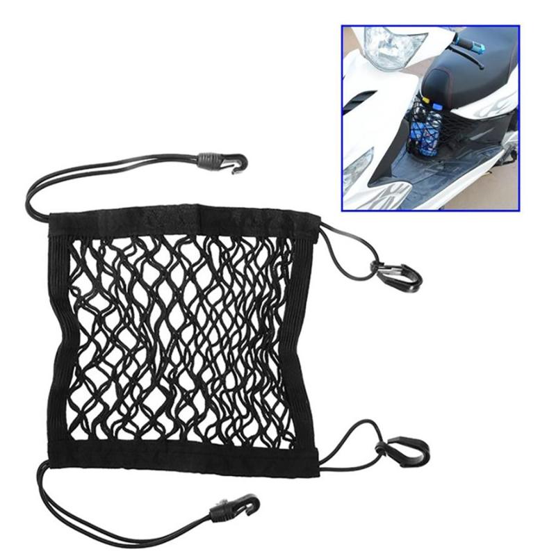 25x 30cm Elastic Motorcycle Luggage Net Helmet Holder Fuel Tank Mesh Hook ATV Bike Cargo Container Net Bag Holder