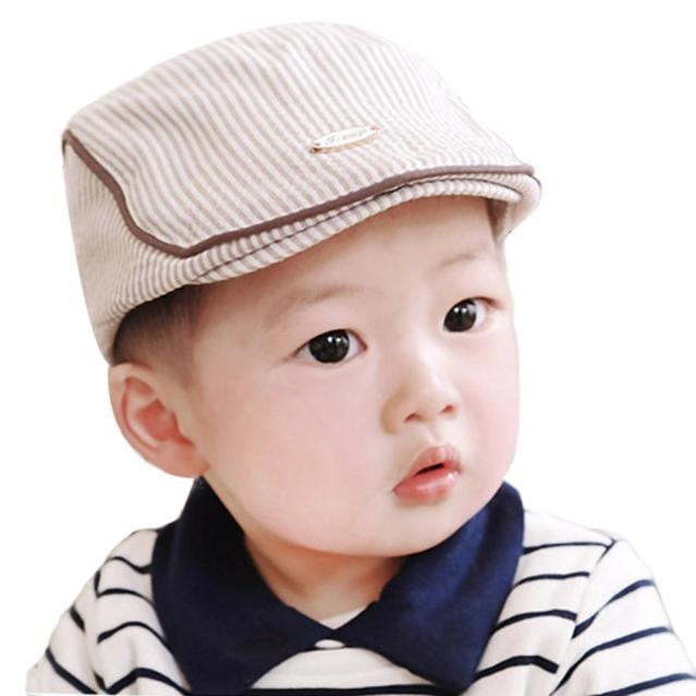 Baby Hat Handsome Baby Boy Cap Cute Baby Infant Boy Girl Stripe Beret Cap Peaked Baseball Hat Baby Accessories